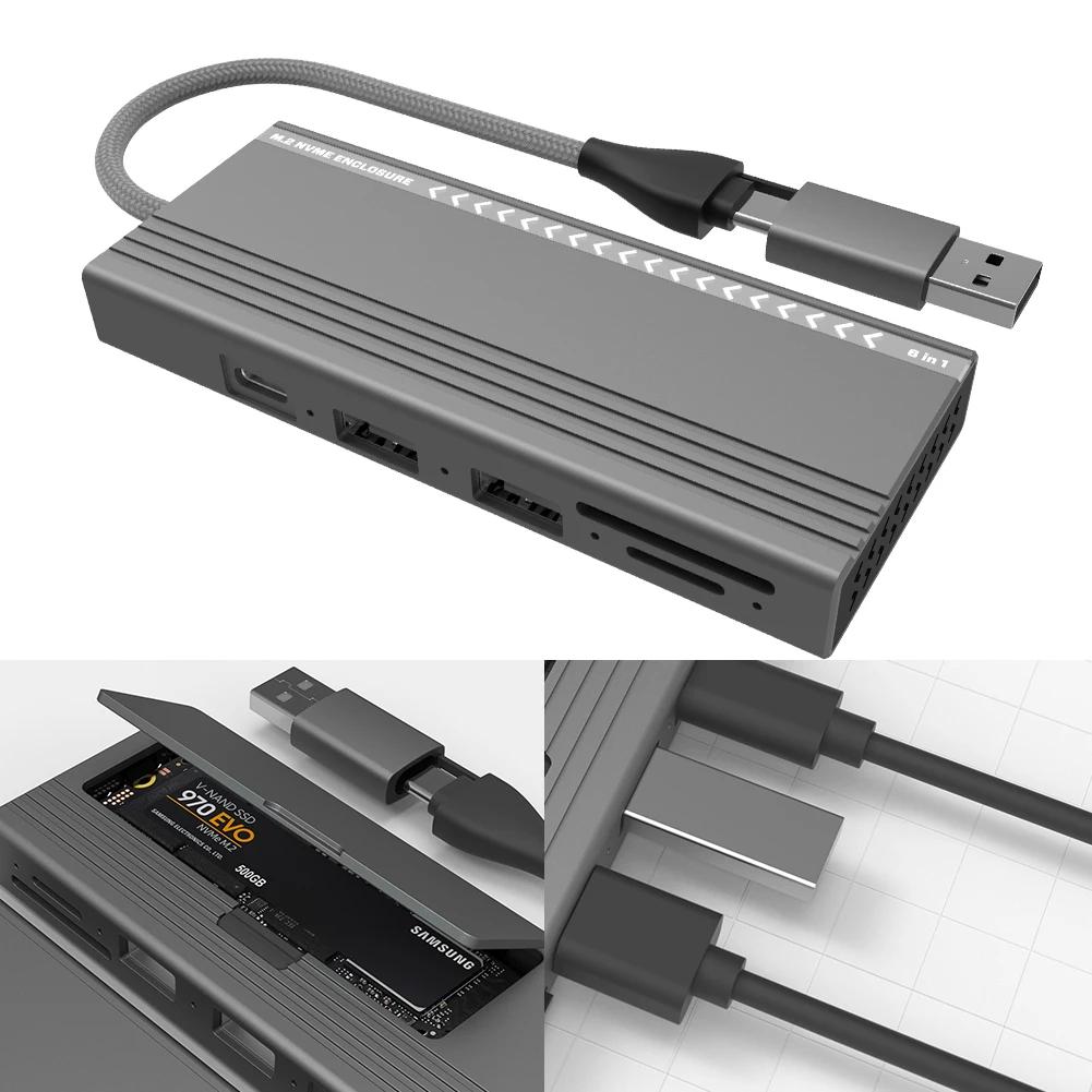 ƮϿ M.2 NVMe SATA ϵ ̺ ̽, CŸ , 10Gbps ָ Ʈ ̺, PD100W, 2 USB 2.0 Ʈ, SD/TF ī 